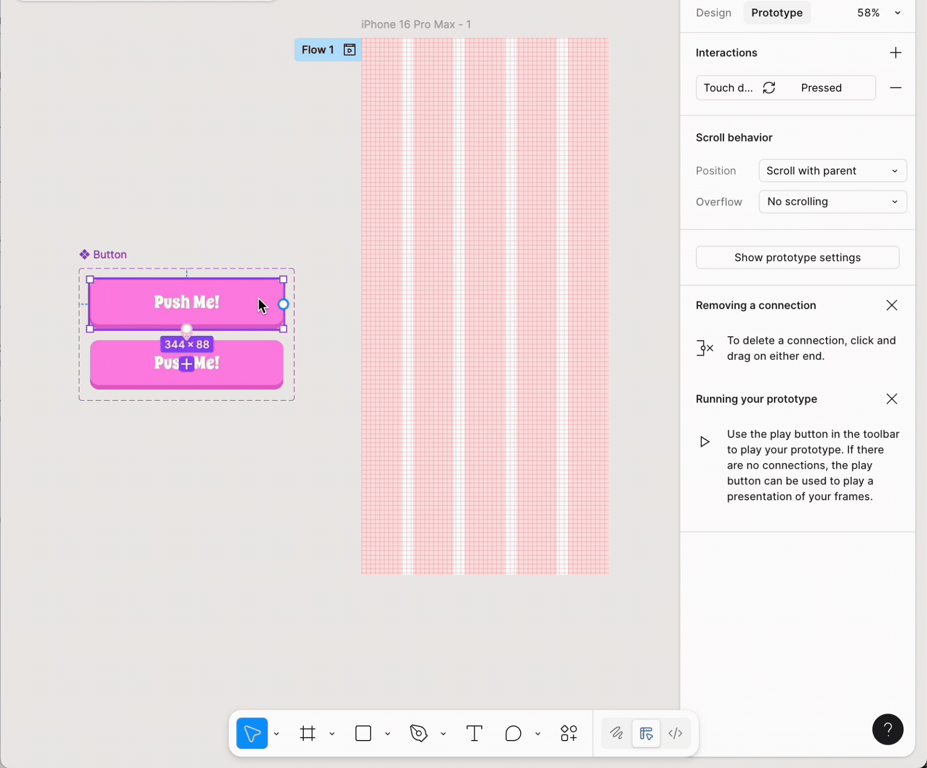 Add the Button to the Prototype Frames